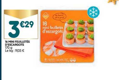 16 mini feuilletés d'escargots