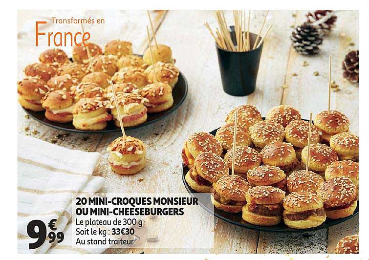 20 Mini Croques Monsieur Ou Mini Cheeseburgers