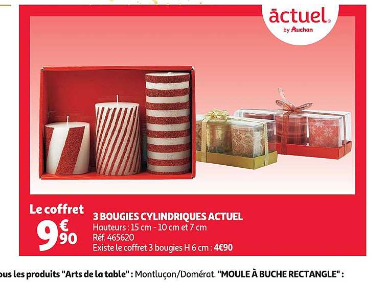 3 bougies cylindriques actuel