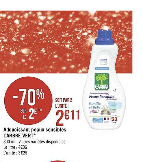 adoucissant peaux sensibles l'arbre vert