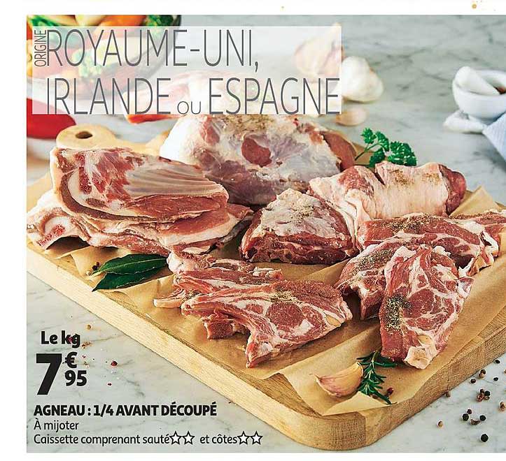 agneau : 1-4 avant découpé