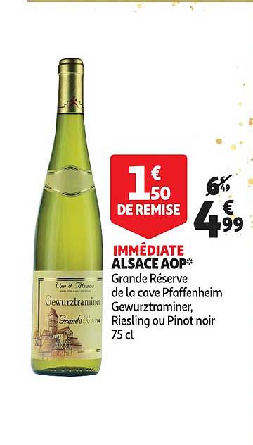 alsace aop grande réserve de la cave pfaffenheim gewurztraminer , riesling ou pinot noir