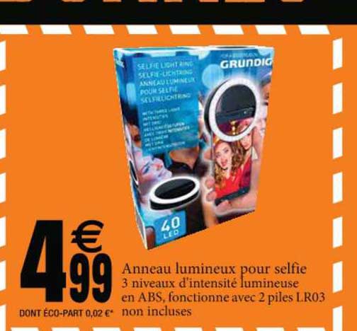 anneau lumineux pour selfie grundig