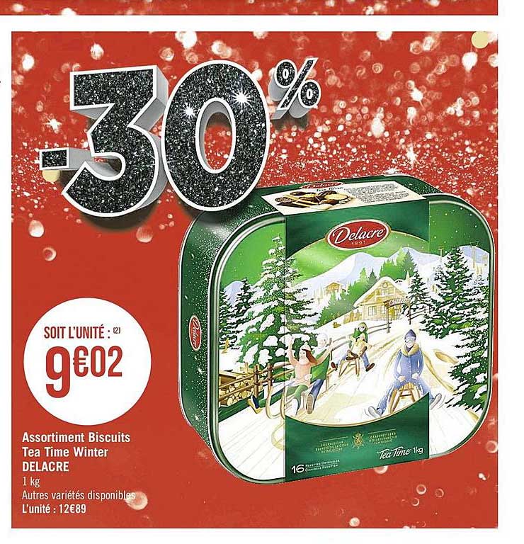 assortiment biscuits tea time winter delacre