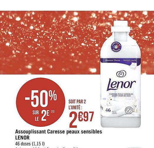 assouplissant caresse peaux sensibles lenor
