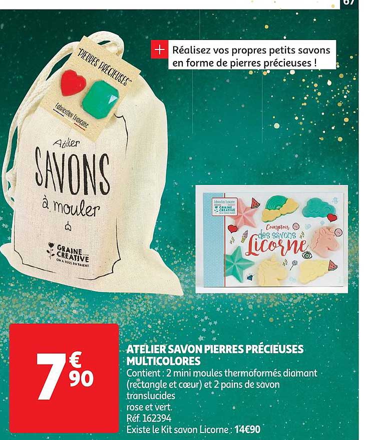 atelier savon pierre précieuses multicolores