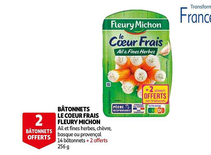 bâtonnets le coeur frais fleury michon
