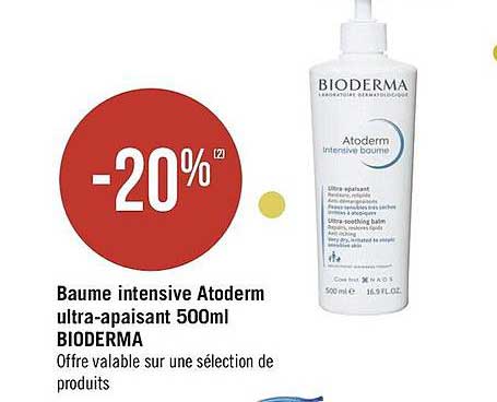 baume intensive atoderm ultra-apaisant 500ml bioderma