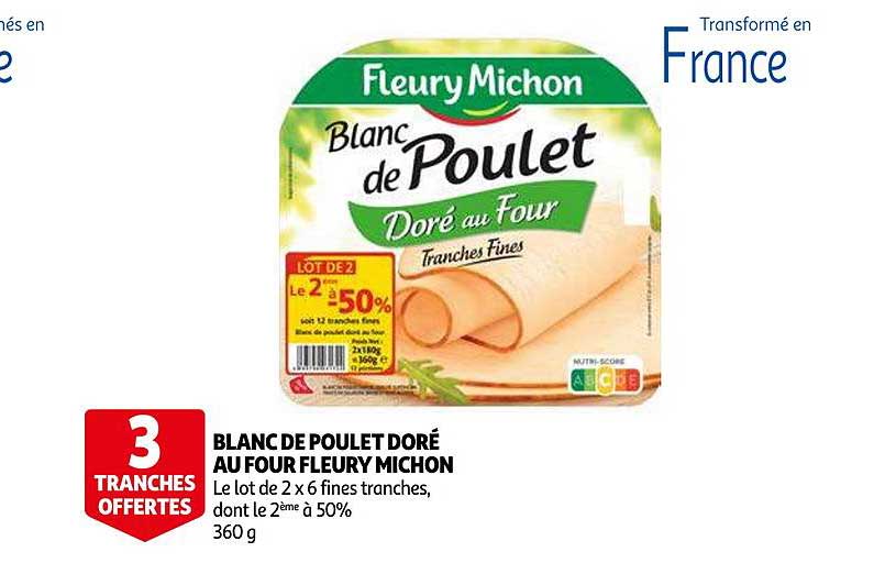 blanc de poulet doré au four fleury michon