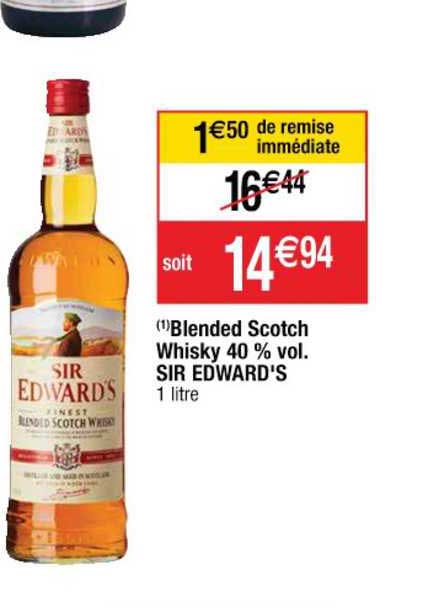 blended scotch whisky 40% vol. sir edward's