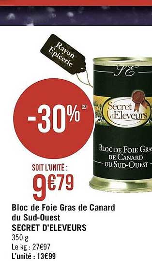 bloc de foie gras de canard du sud-ouest secret d'éleveurs