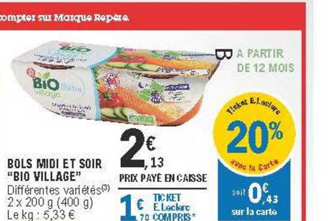 bols midi et soir "bio village"