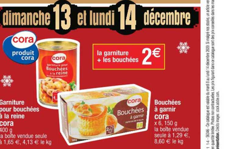 Bouchées à Garnir Cora, Garniture Pour Bouchées à La Reine Cora