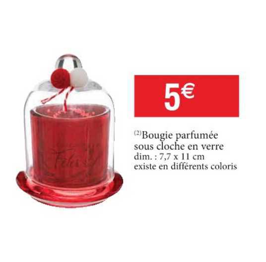 bougie parfumée sous cloche en verre