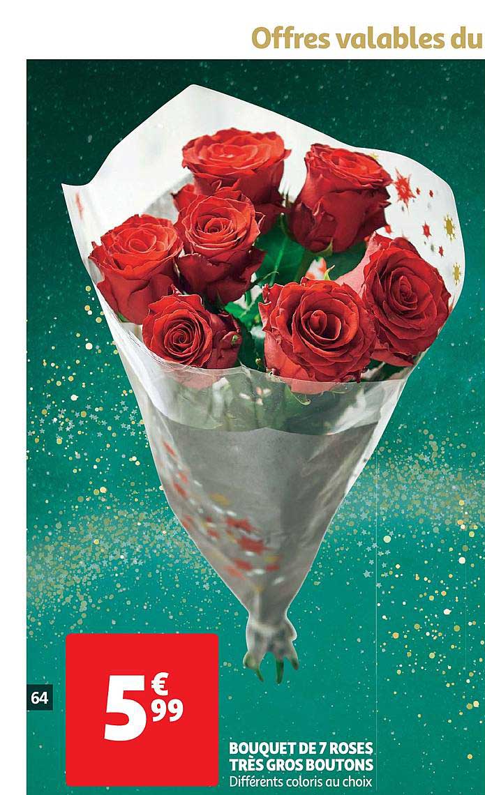 Bouquet De 7 Roses Très Gros Boutons