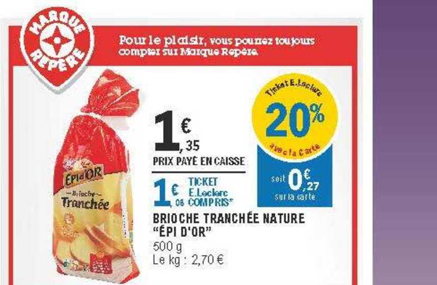 brioche tranchée nature "épi d'or"