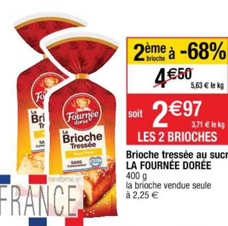 brioche tressée au sucrela fournée dorée