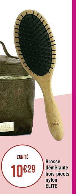 brosse démêlante bois picots nylon elite