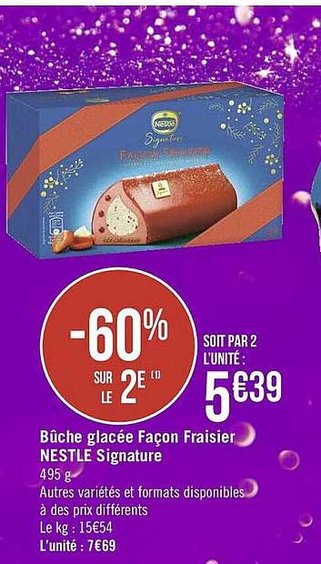 bûche glacée façon fraisier nestlé signature