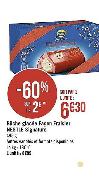 Bûche Glacée Façon Fraisier Nestlé Signature