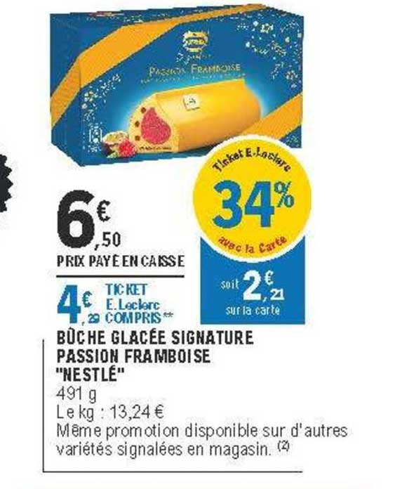 Bûche Glacée Signature Passion Framboise "nestlé"