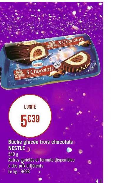 bûche glacée trois chocolats nestlé