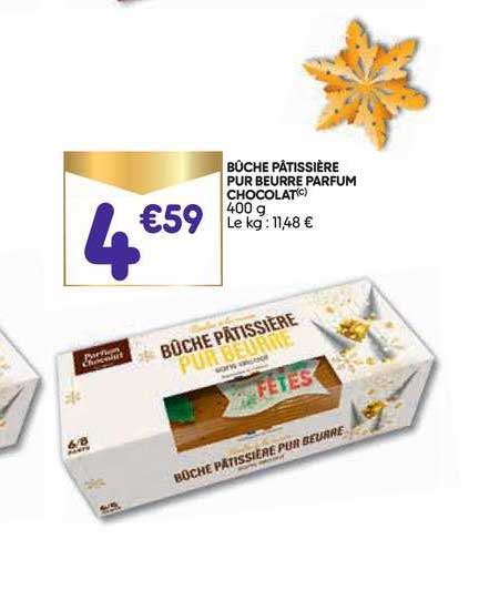 bûche pâtissière pur beurre parfum chocolat