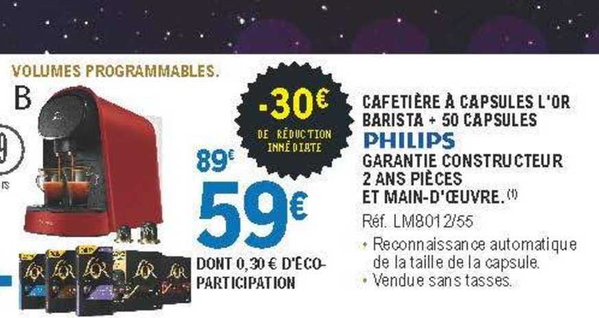 Cafetière à Capsules L'or Barista + 50 Capsules Philips