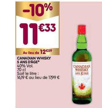 canadian whisky 5 ans d'âge