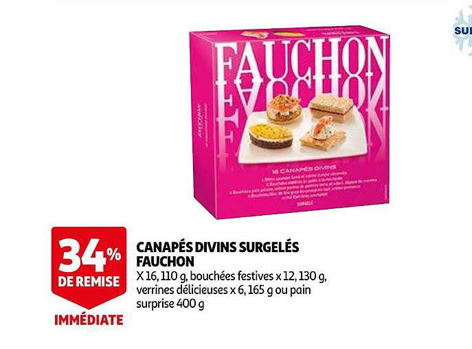 canapés divins surgelés fauchon 34% de remise immédiate