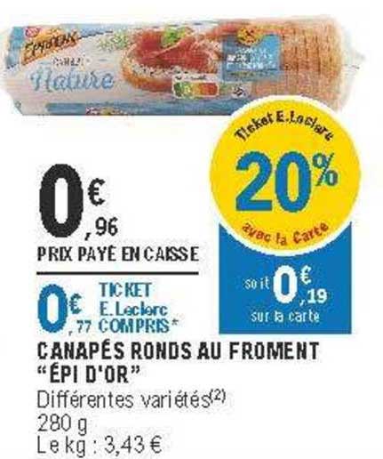 canapés ronds au froment "épi d'or"