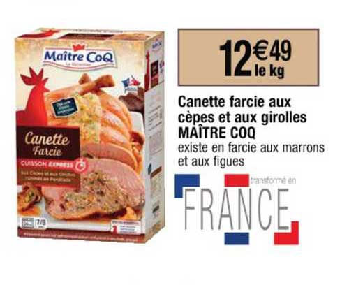 canette farcie aux cèpes et aux girolles maître coq