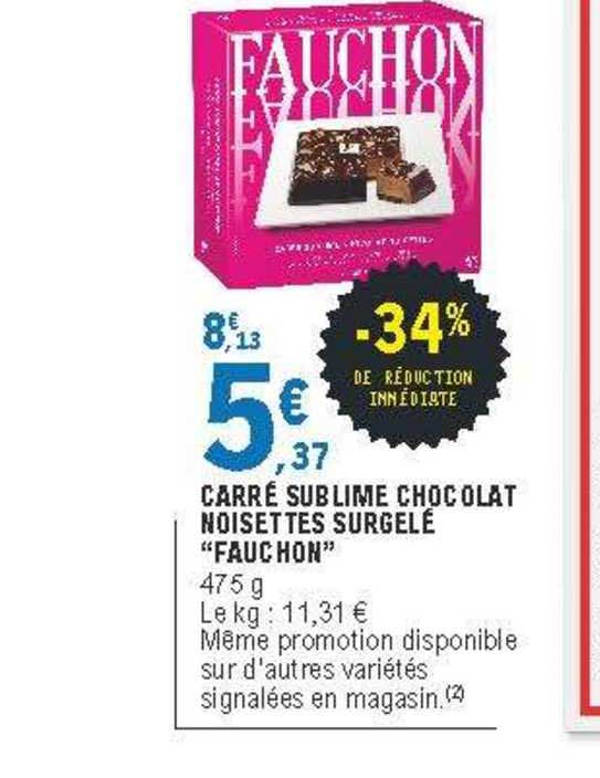 carré sublime chocolat noisettes surgelé "fauchon"