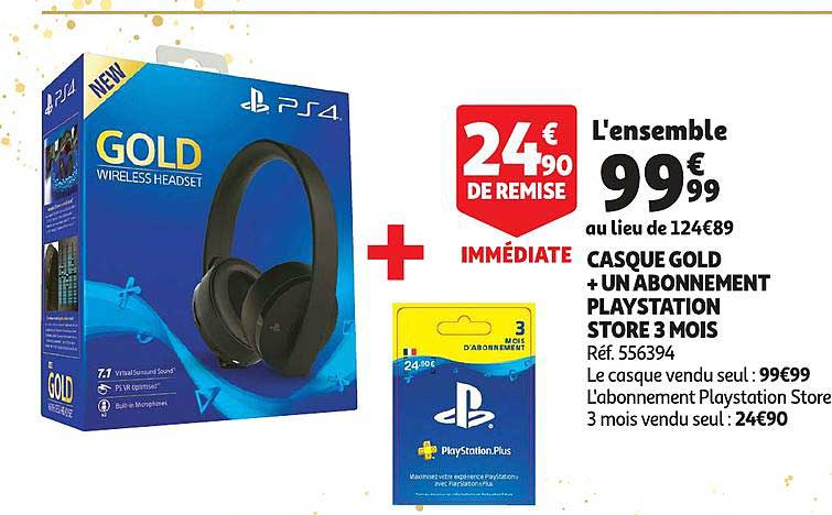 casque gold + un abonnement playstation store 3 mois