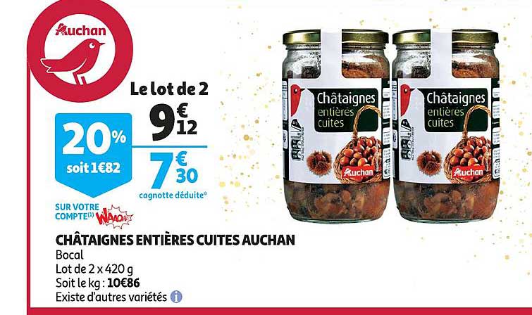 Châtaignes Entières Cuites