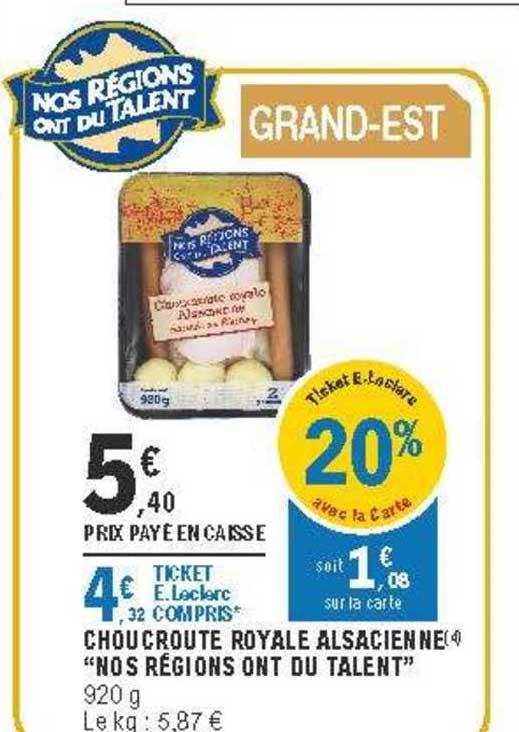 choucroute royale alsacienne "nos régions ont du talent"