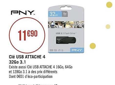 clé usb attache 4 32go 3.1 pny