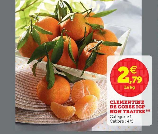 clémentine de corse igp non traitée