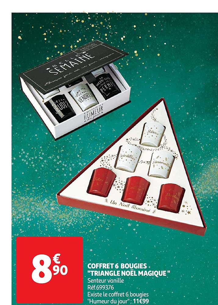 Coffret 6 Bougies "triangle Noël Magique"