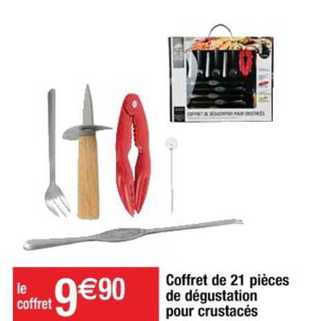 coffret de 21 pièces de dégustation pour crustacés
