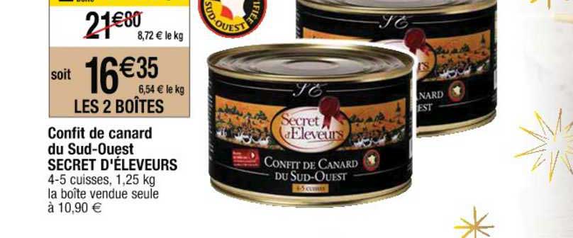 confit de canard du sud-ouest secret d'éleveurs