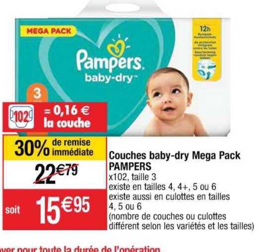 couches baby-dry mega pack pampers