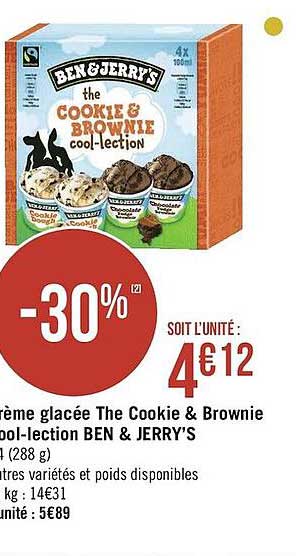 crème glacée the cookie & brownie cool-lection ben & jerry's