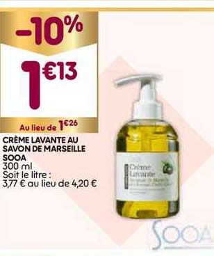crème lavante au savon de marseille sooa