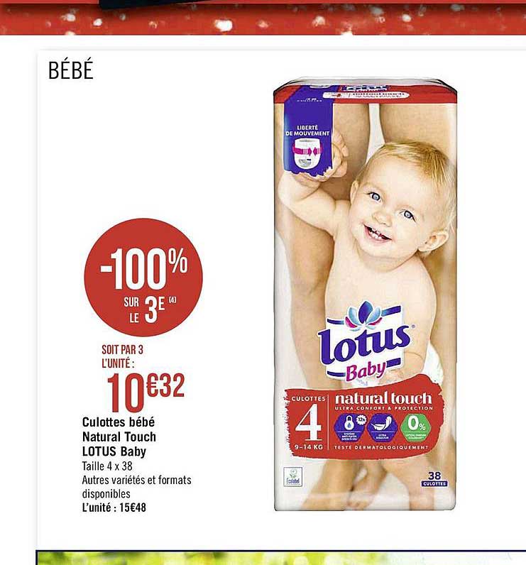 Culottes Bébé Natural Touch Lotus Baby