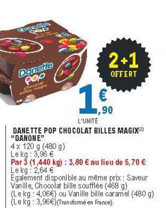 danette pop chocolat billes magix "danone"