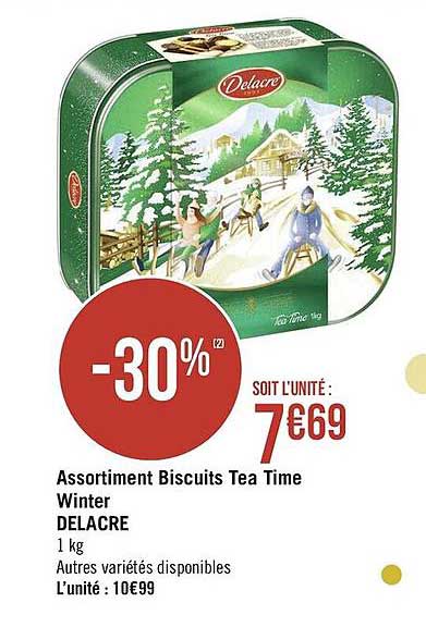 assortiment biscuits tea time winter delacre