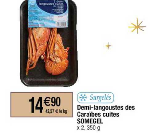 Demi Langoustes Des Caraïbes Cuites Somegel