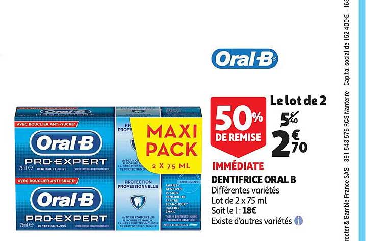 dentifrice oral b