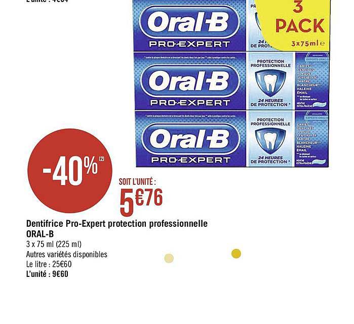 Dentifrice Pro-expert Protection Professionnelle Oral-b